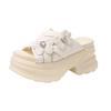 Fashion 8CM Fashion Crystal Platform High Slippers Women Open Toe Wedges Sandals Summer Soft Slipper Indoor Outdoor Leisure Beach Shoes