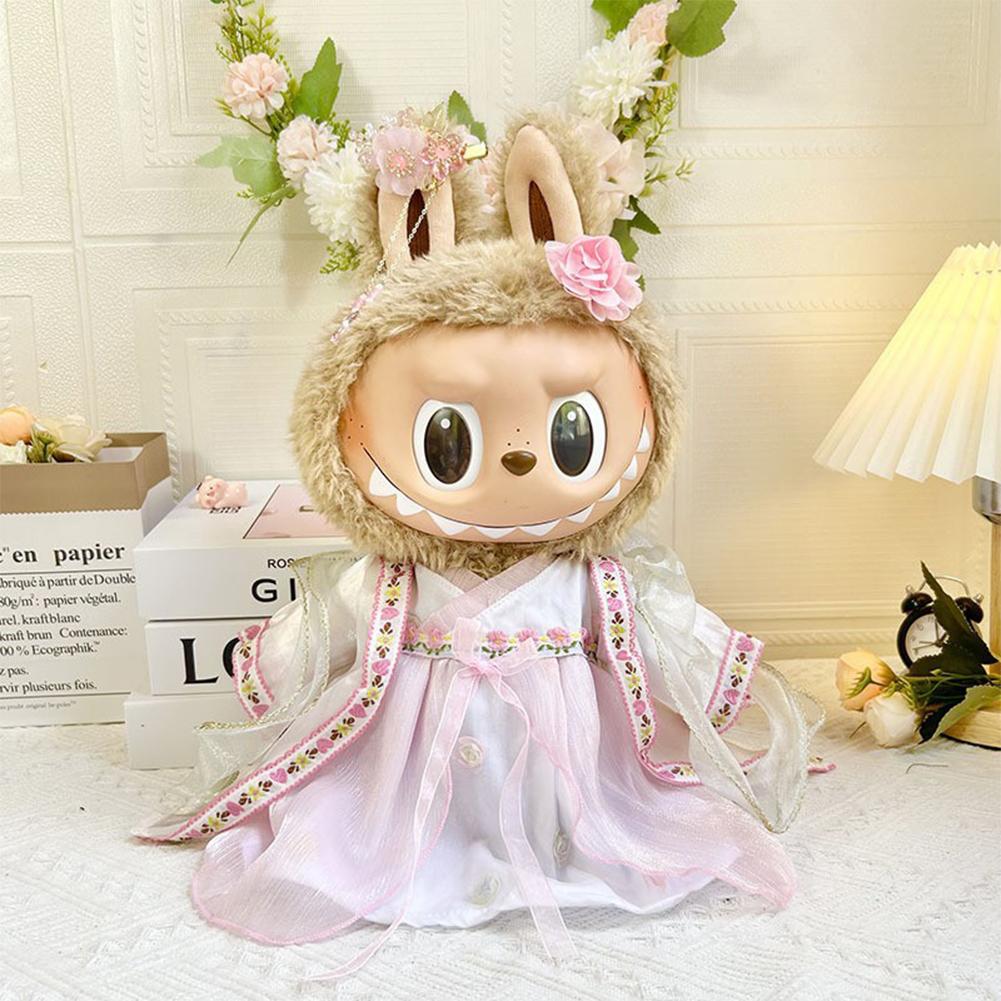 For 38cm Labubu Doll Clothes Fashion Hanfu Clothes Doll Clothes Color Match Hoodies Dolls Accessories Cute Decoration Little Cloths