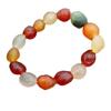 Natürliche Regenbogen Achat Raw Stein Armband Bunte Candy Modische Jade Armband