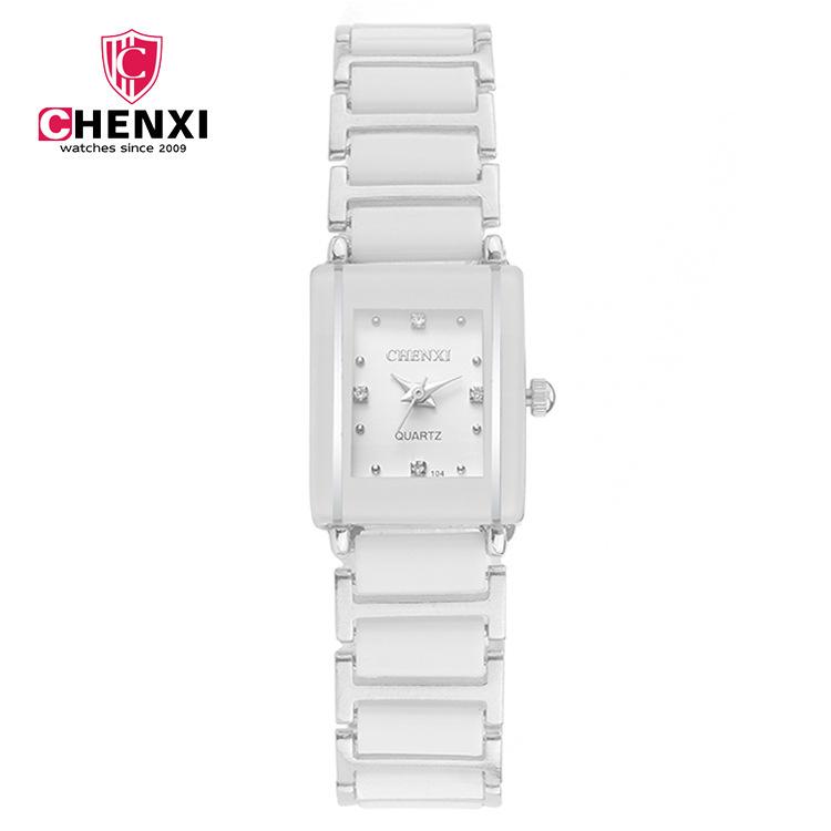 Watch Rectangle Square Couple Watch 104A Fashion Ceramic Watch Women