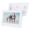 7Inch 1024*600HD Digital Photo Picture Frame Alarm Clock Player Album Remote Control White