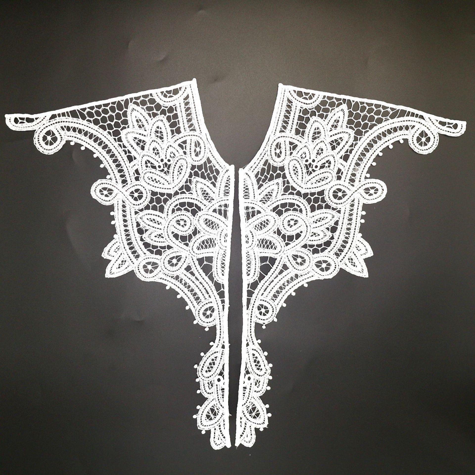 

Белый Ажурный Модный Цветок, Водорастворимый Цветок из Молочного Шелка, Свадебное Платье, Аксессуары для Одежды, Кружевной Деколь SQJX505