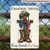 2D Flat Decorative 8×12 Inch Aluminum Plaque Metal Sign | Thank You Always Remember Our Heroes: Fallen Soldier Memorial Cross with US Flag; Honor