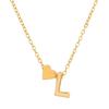 European & American Alphabet Love Heart Pendant Necklace – Versatile Peach Heart Clavicle Chain