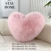 New Fur Heart Pillow Love Heart Shaped Pink Color Heart Plush Pillow Fluffy PP Cotton Soft Pillow Desktop Decor