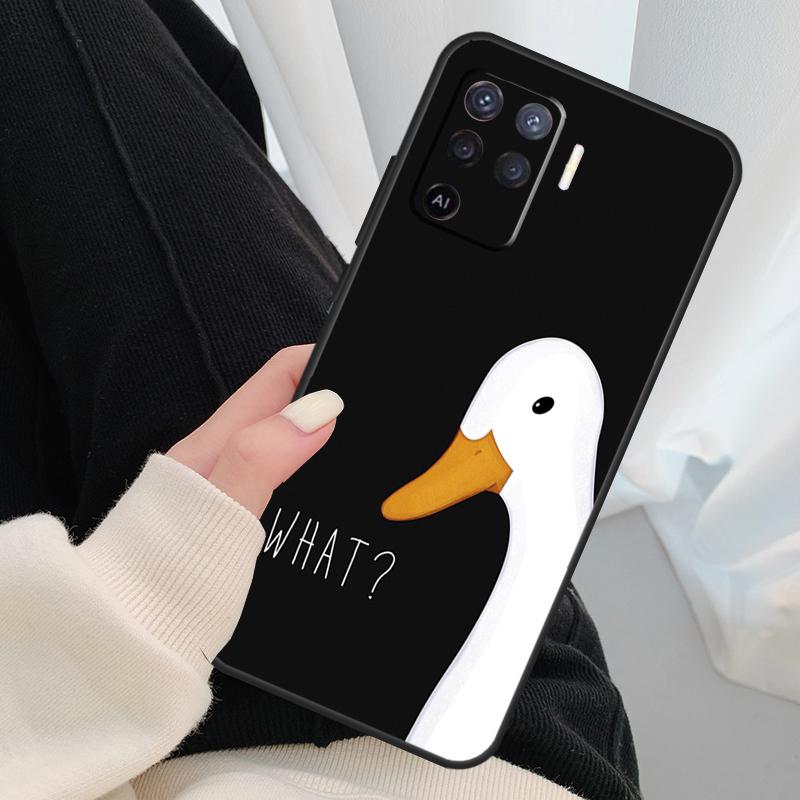 Cartoon Funny Goose Case For Oppo A96 A76 A16 A60 A98 A58 A78 A18 A38 A80 A40 A77 A57 A17 A74 A54 A94 A15 A5 Pro