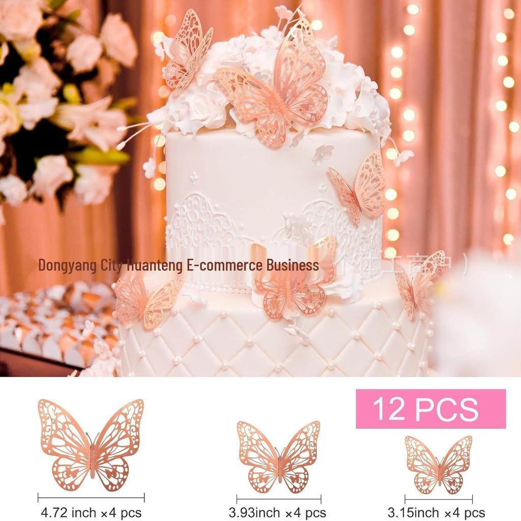 Rose Gold Butterfly Birthday Decoration Set for Women and Girls