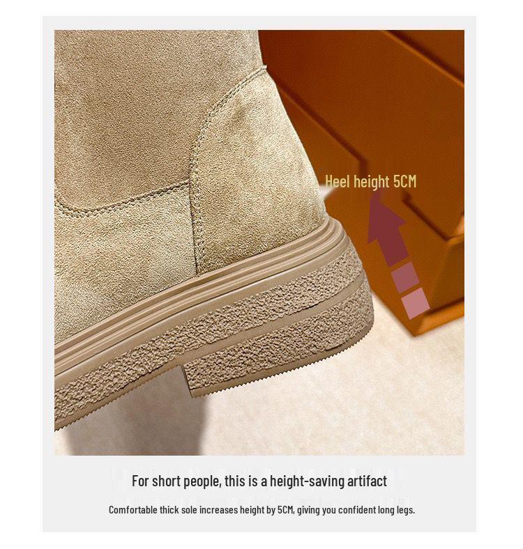 Women's Plus Size Over-the-Knee Slimming Knight Boots - Thick-Soled, Large Calf, Autumn/Winter