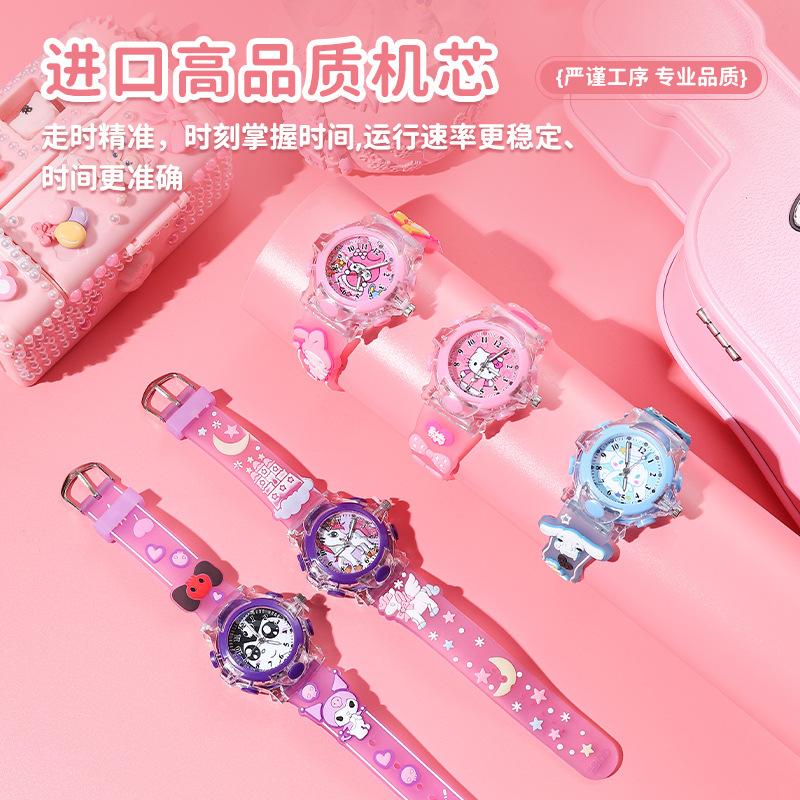 Silicone Cartoon Watch, Student Children'S Watch Luminous Light Luminous Light Watch Watch Supply