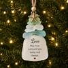 Handmade Christmas Ornament Sea Glass Tree Ornament, Seaglass Art Hanging Decor with Starfish Charm, Festive Window Door Peace Love Joy Faith