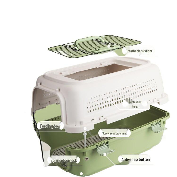 Portable Pet Carrier Cage for International Air Travel - Suitable for Cats and Small to Large Dogs
