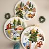 1/2Pcs Christmas Embroidery Kit DIY Cross Stitch with Needle Merry Christmas Ornaments Needlework Handmade for Home Decor Gifts