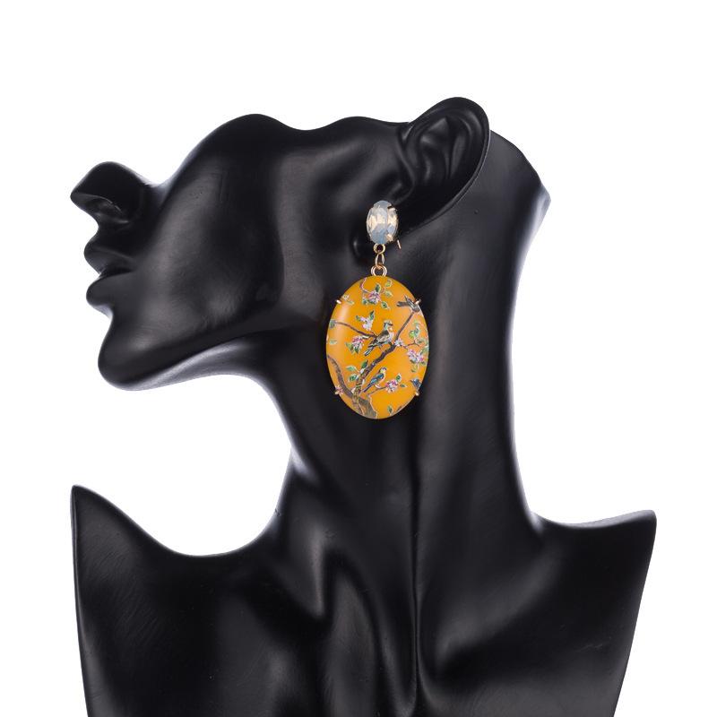 

Геометрические сплавные современные серьги многоцветный овальный дизайн мода улица