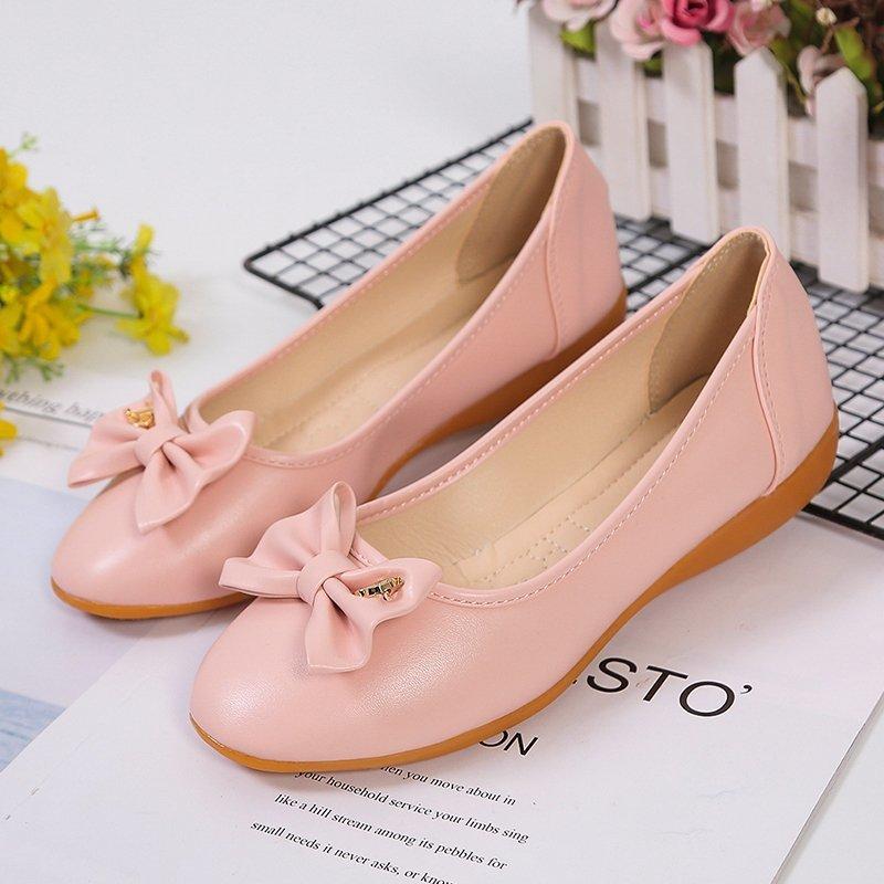 

Doudou shoes women s 2025 new shallow bow flat bottom fashionable and comfortable soft sole sandals round head versatile single shoes women 41