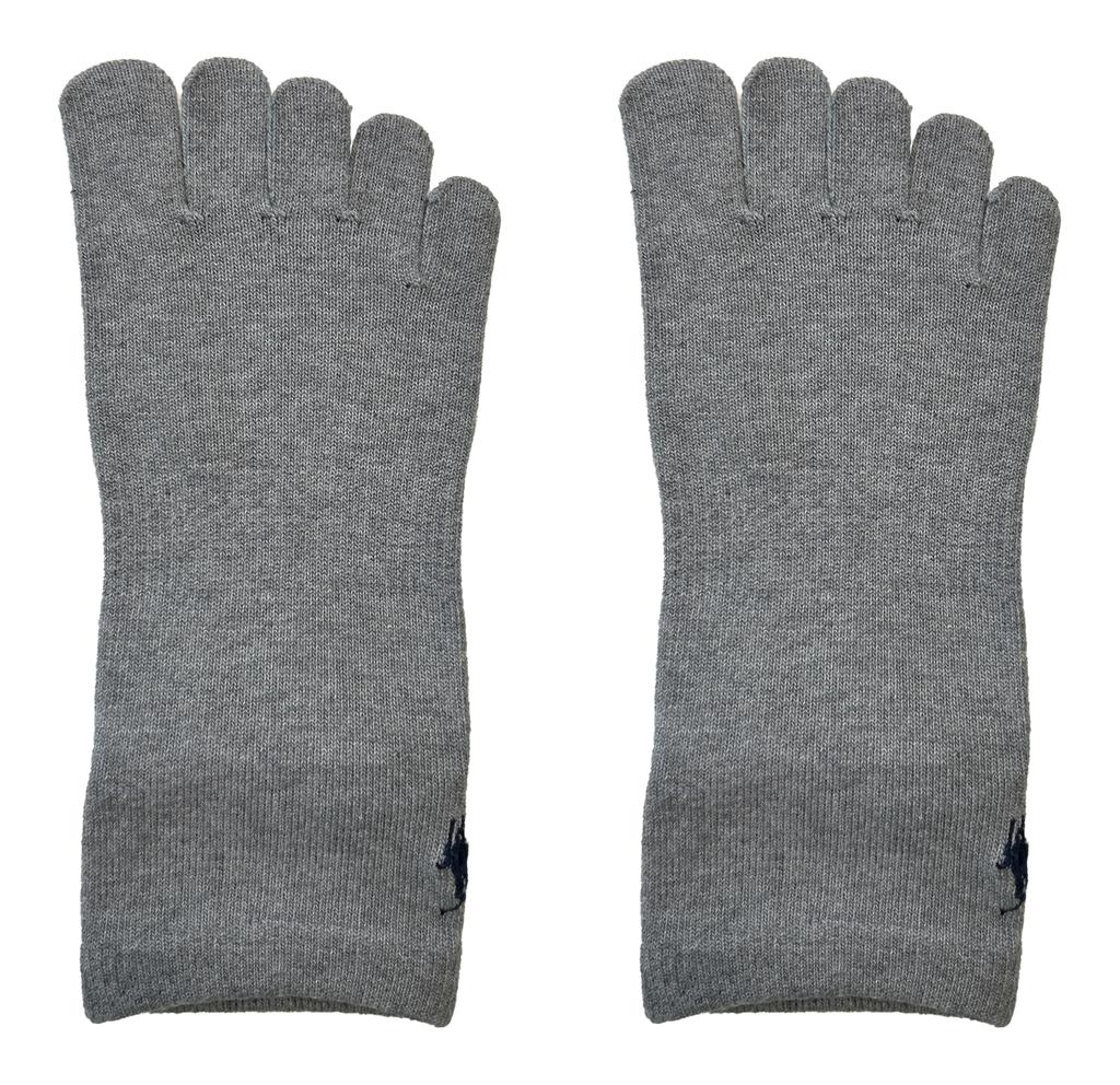 POLO RALPH LAUREN Herren 5-Zehen Kurze Golfsocken, Baumwollmischung, mit Stickdesign, Grau, 2er-Set
