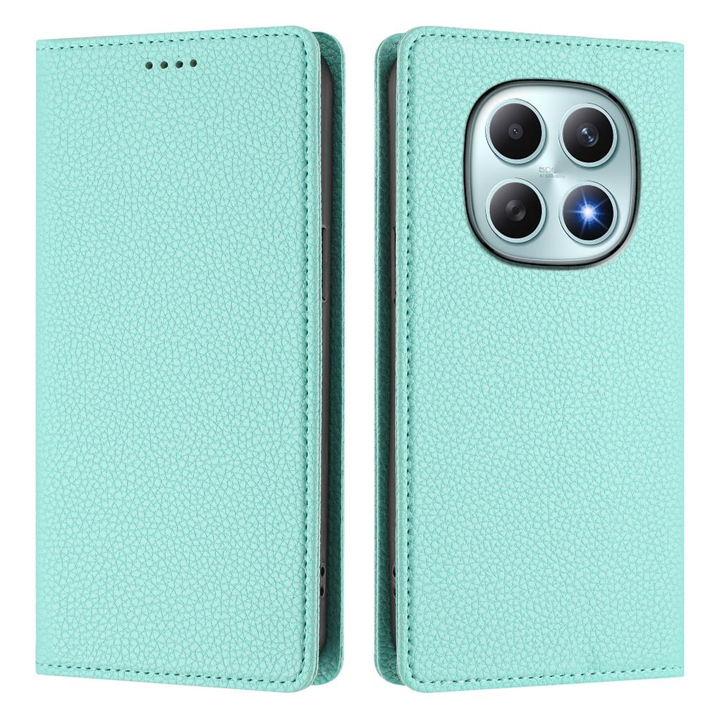 Pro Xiaomi Poco M8 5G/Redmi Note 15 5G (Globální) Peněženkové pouzdro s blokováním RFID, kožený mobilní kryt s texturou litchi