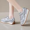 Breathable Mesh Platform Sports Sneakers Women Fashion Sliver Thick Bottom Vulcanized Shoes Woman Comfy Lace Up Tennis Shoes