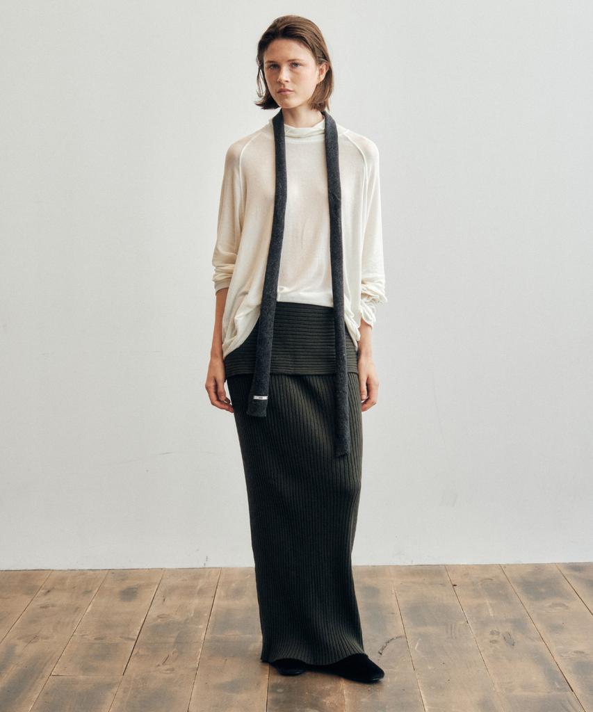 CITTA Every Day Comfort Knit Long Skirt_Cts622(Khaki)