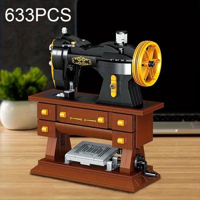 Simulation Retro Sewing Machine Building Blocks Model Creative Desktop Decoration Children Toys Christmas Gifts