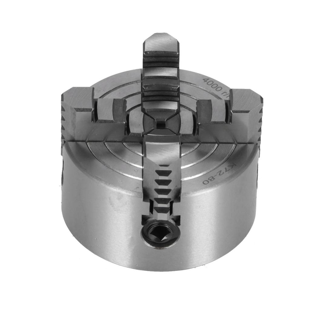 K72‑80 4 Backenfutter Schnellarbeitsstahl Manuelles Drehbankfutter DIY Drehbankzubehör 4000 U/min 80mm   3.15in