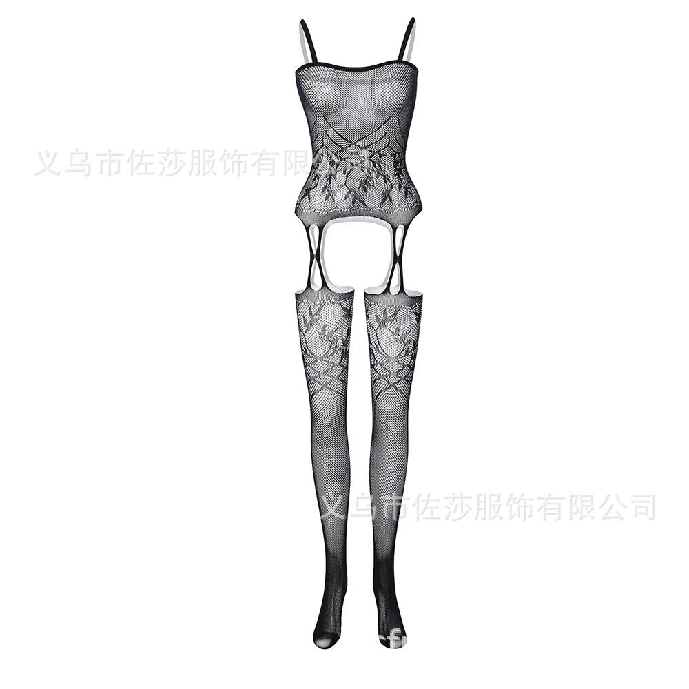 Sex underwear mesh stockings stockings sexy temptation suspenders hollow crotch jacquard one-piece suit