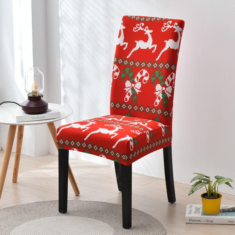 Chair Cover Dining Room Christmas Decor 2025 Santa Claus Snowflake Print Office Chair Covers Stretch Removable Chair Seat Cover
