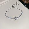 Zircon Heart Bow Pendant Bracelet: Stylish, Versatile Hand Jewelry with a Luxurious, High-End Feel.