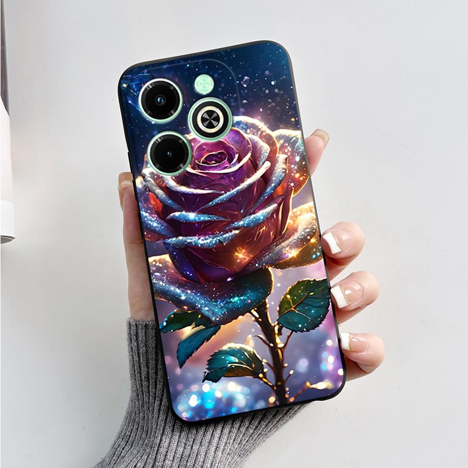 

For Infinix Hot 40i Case Hot40i Fashion Marble Black Silicone Soft Phone Case For Infinix Hot 40i 40 i X6528B Back Cover Fundas Infinix Hot 40i