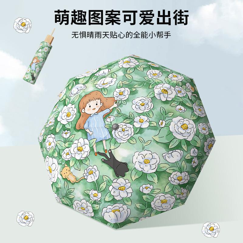 Children's umbrellas for students to go to school Boys and girls Manual folding umbrellas Large thickened reinforced windproof umbrellas