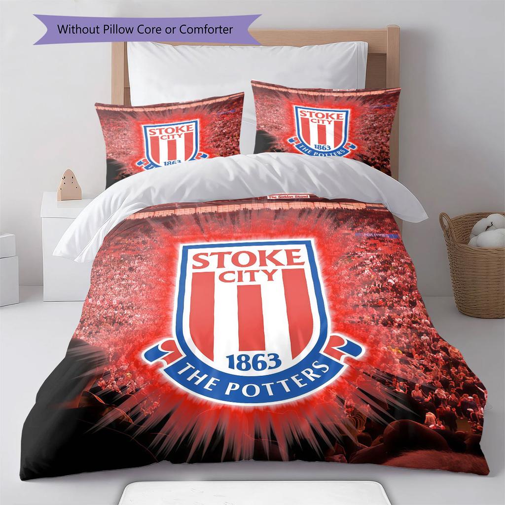 SCFC Logo Bedding Quilt Set Quilt Cover Pillowcase Home Decoration Birthday Gift (1 * Duvet Cover + 2 * Pillowcase, Without Core)