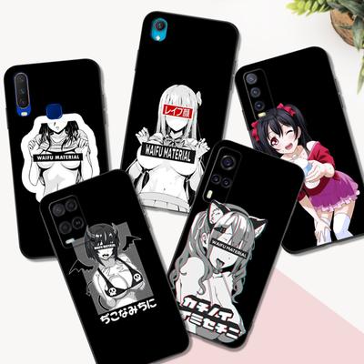 Funda de TPU negra para Vivo Y21, Y51A (2021), Y21S, Y33S, Y51 (2020), Y51S, Y53s (4G) y Y72 (5G), carcasa trasera de Waifu Girl Anime.