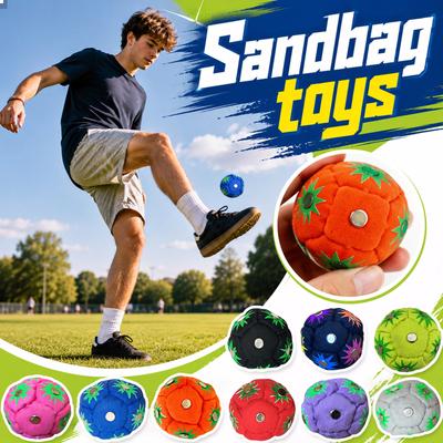 Traditional Retro Style Hacky Sack Footbag 6cm Diameter Durable Suede Material with Metal Studs for Foot Coordination and Skill Practice