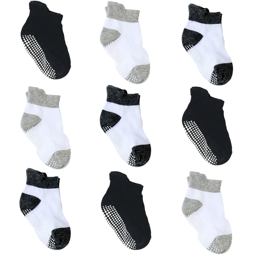 9 Pairs Baby Non Slip Grip Socks with Nonslip Soles for Infants Toddlers uygun fiyatlı satın