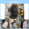 Large Capacity Unisex College Travel Backpack For High School Students With Letter Pattern Design
