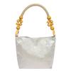 Simple Large Capacity Chinese Style Handbag Bead Sweet Embroidery Shoulder Bag Butterfly French Retro Underarm Bag Travel