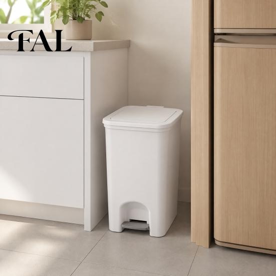 Double Open Lid Wastebasket Pedal Trash Can, with Dual-mode Lid, Easy Access Garbage Space Saving Can Odor-proof Slim Solid Color Waste Basket,