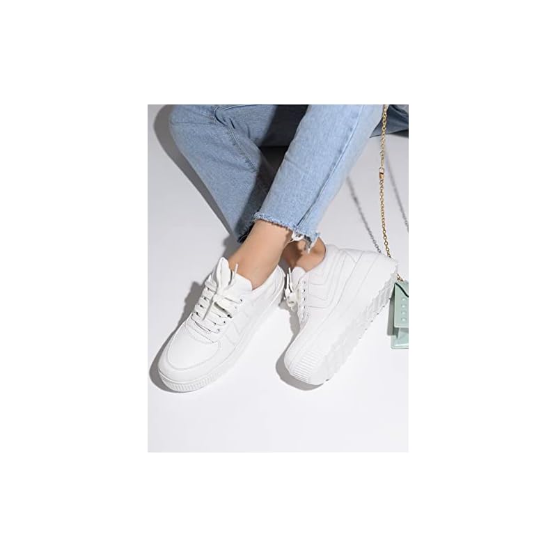 Shoetopia Girls Sneaker-Loin White Sneaker - 4 Uk (Girls-Sneaker-Loin-White) 4 UK белый