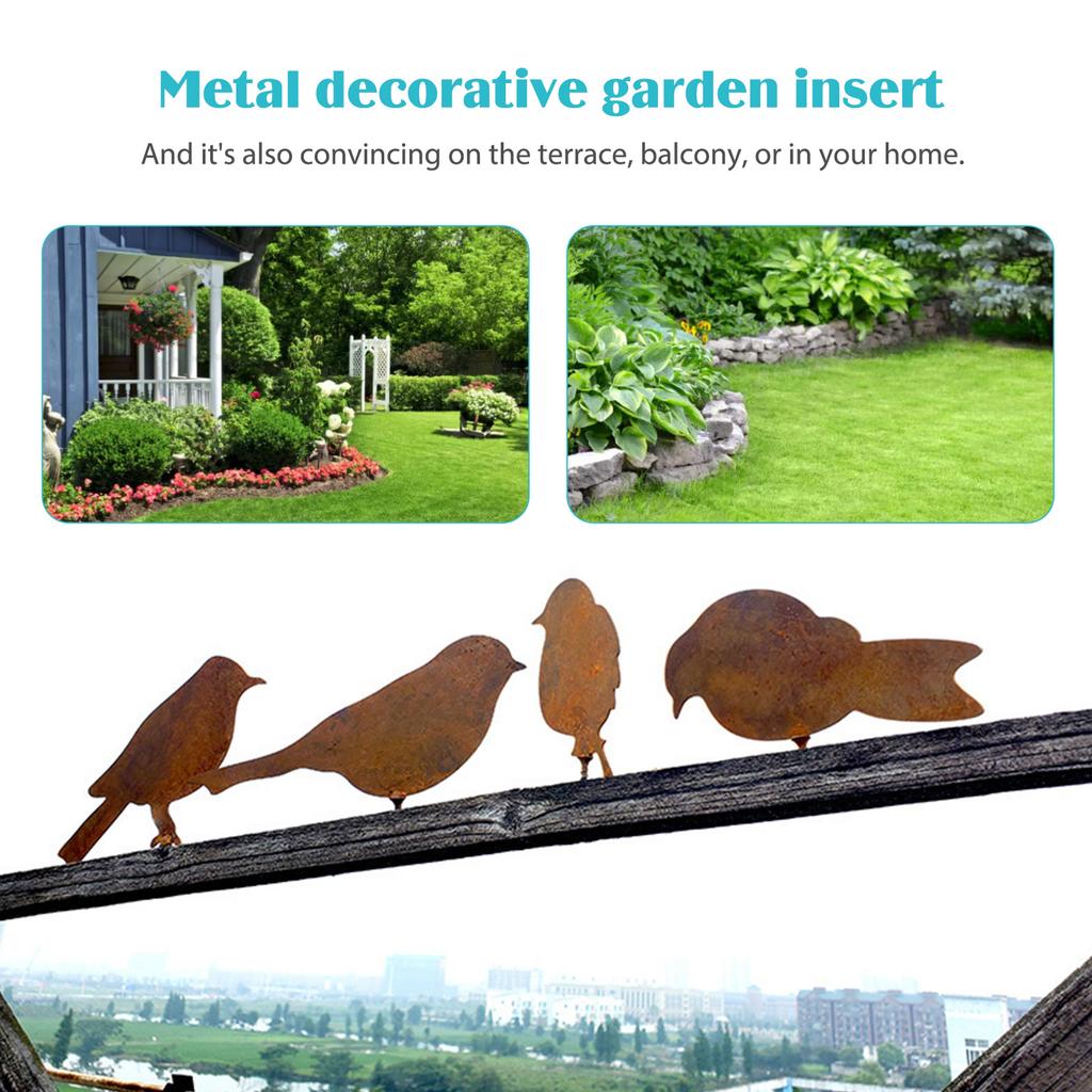 Iron Flowerpot Decoration Cartoon Plug-In Animal Landscaping Aging Resistance Holiday Gifts Retro Waterproof for Outdoor Garden