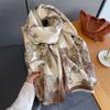 New retro flower jacquard imitation cashmere scarf for women's high-end versatile, fashionable and durable, going out to decorate the scarf