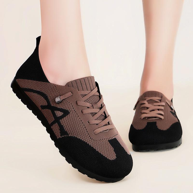 Damenschuhe neue deutsche Trainingsschuhe Sommer Retro atmungsaktive Freizeitschuhe Farbabstimmung Schnürschuhe Einzelne Schuhe vielseitige bequeme Schuhe Damen