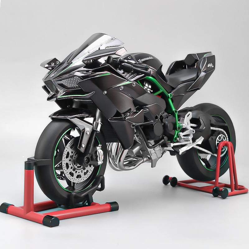 Spray 1:6 Kawazaki H2R Alloy Large Motorcycle Model Diecast Precision Sound Light Simulated Kid Boyfriend Gift Display-worthy