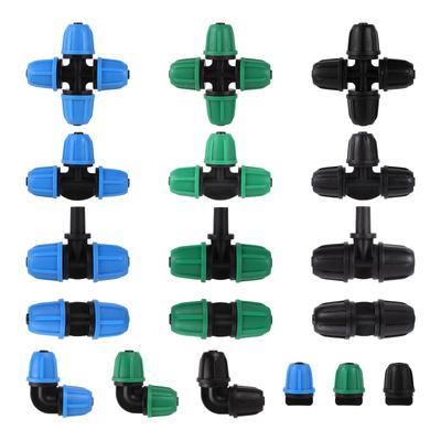 New 1/4"PE Pipe Connector Water Splitter Tee Straight Elbow Coupling Lock To 4/7mm Hose Pipe Reduced Coupling Tap Adapter 10Pcs