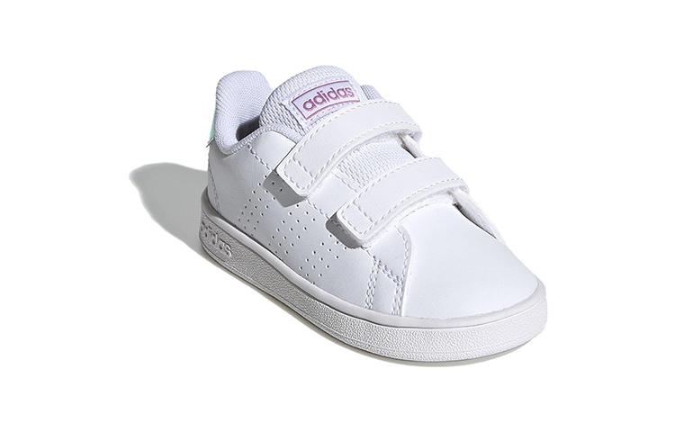 adidas Neo ADVANTAGE Synthetic Leather Low Top Skateboard Shoes White Infant And Toddler FY4626