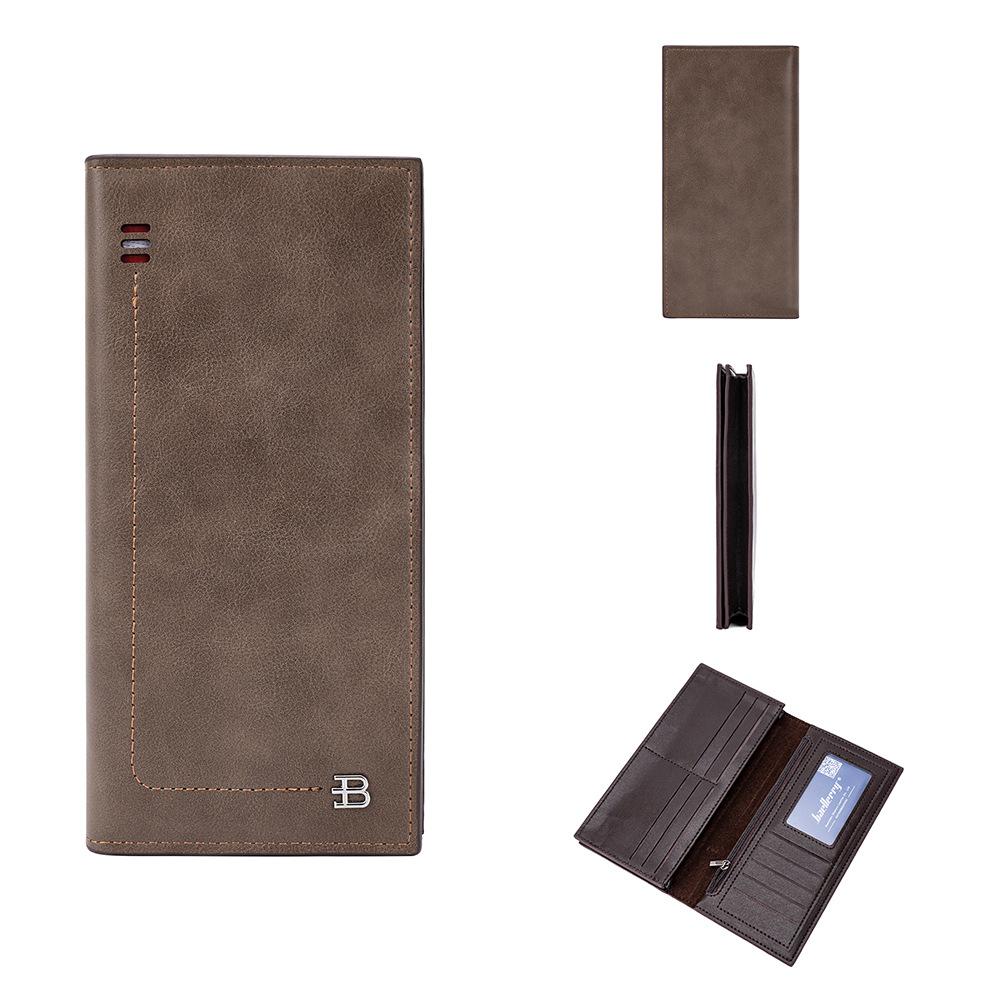Baellerry Men's Long Purse Multi-card Slot Billfold Card Holder Fashionn Clutch Bag Pu Leather Suit Wallet