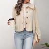 New Autumn Winter Casual Long Sleeve Lace Up Button Women Short Jacket Vintage Lady Outerwear Women's Warm Coat Tops Clothes