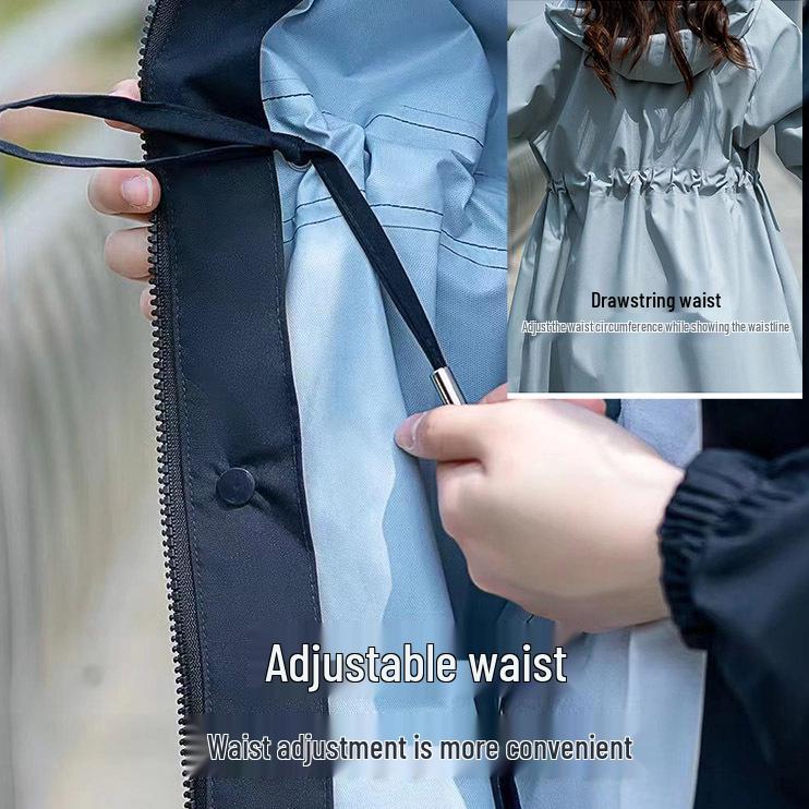 Women's Long Full-Body Windbreaker Raincoat Poncho - Single-Person, Split Type