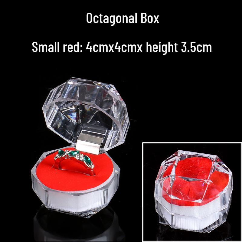 

Acrylic Transparent Jewelry Box for Stud Earrings - Crystal Ring Display and Gift Packaging