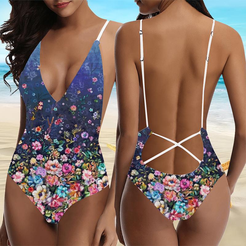 

Горячая Распродажа и Популярный Женский Модный Топ-Камизоль с Цветочным Принтом и Купальник с Открытой Спиной XS