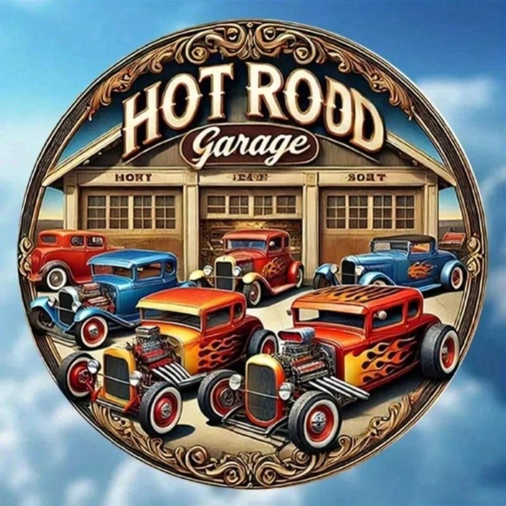 Vintage Hot Rod Metallväggkonst Retro Garage Bar Skylt