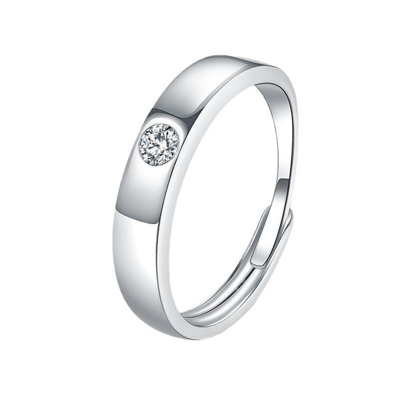 2026 Men's Ring Full Diamond Fashion Light Luxury Men's Open Ring Accessories